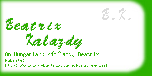 beatrix kalazdy business card